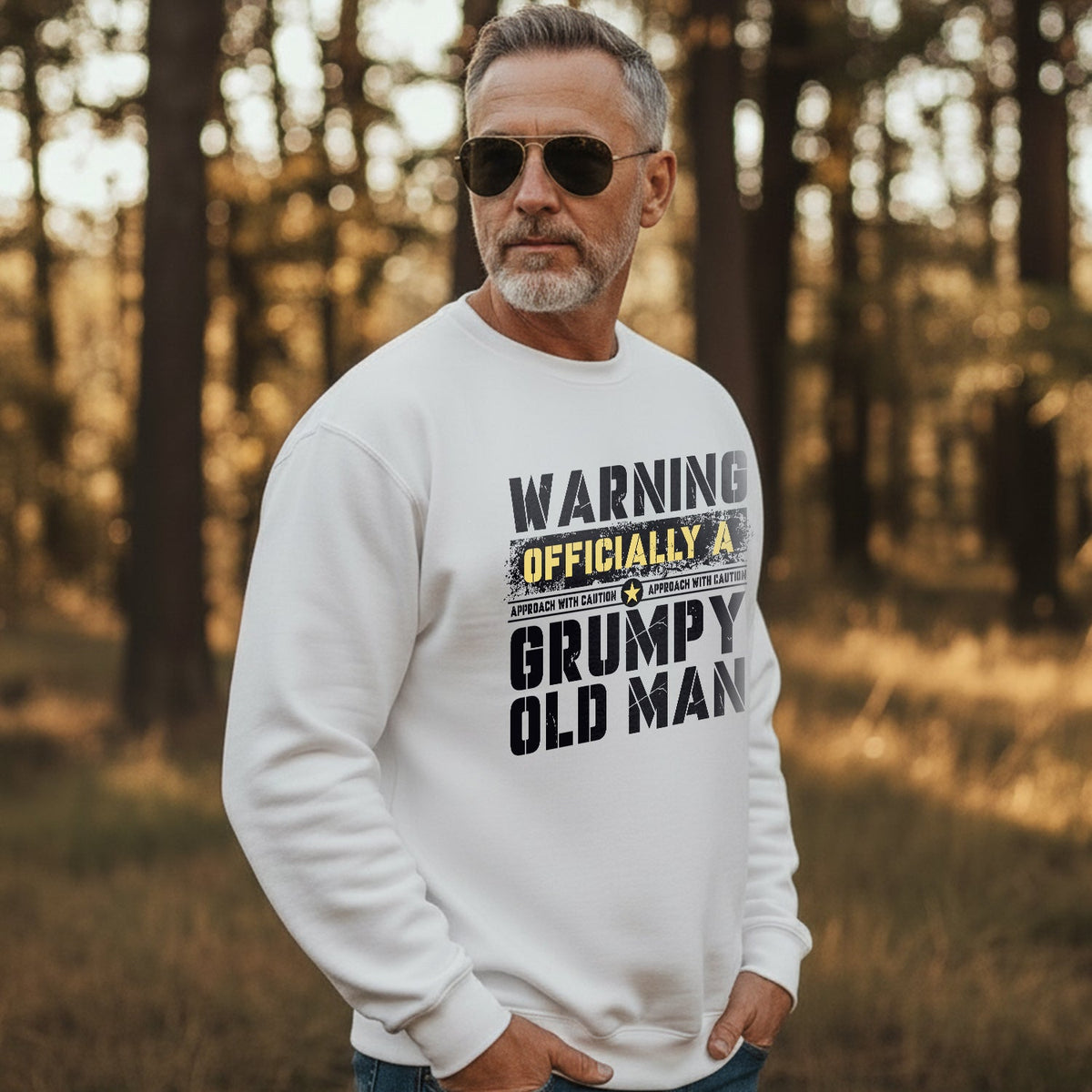 Warning Officially a Grumpy Old Man Sweatshirt product image 2