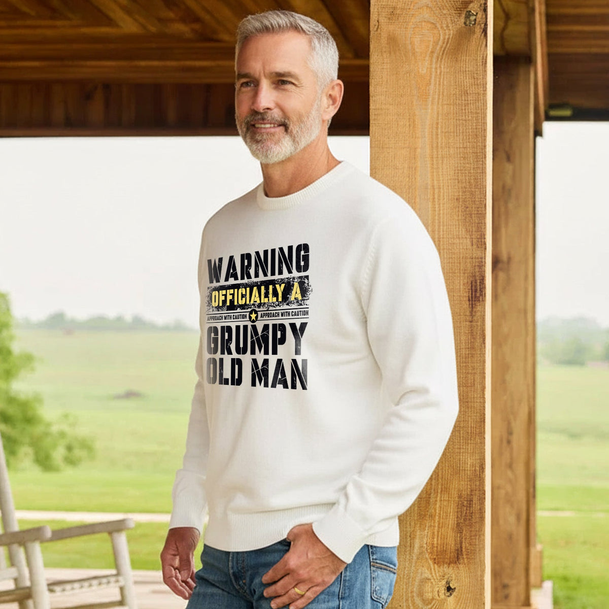 Warning Officially a Grumpy Old Man Sweatshirt product image 3