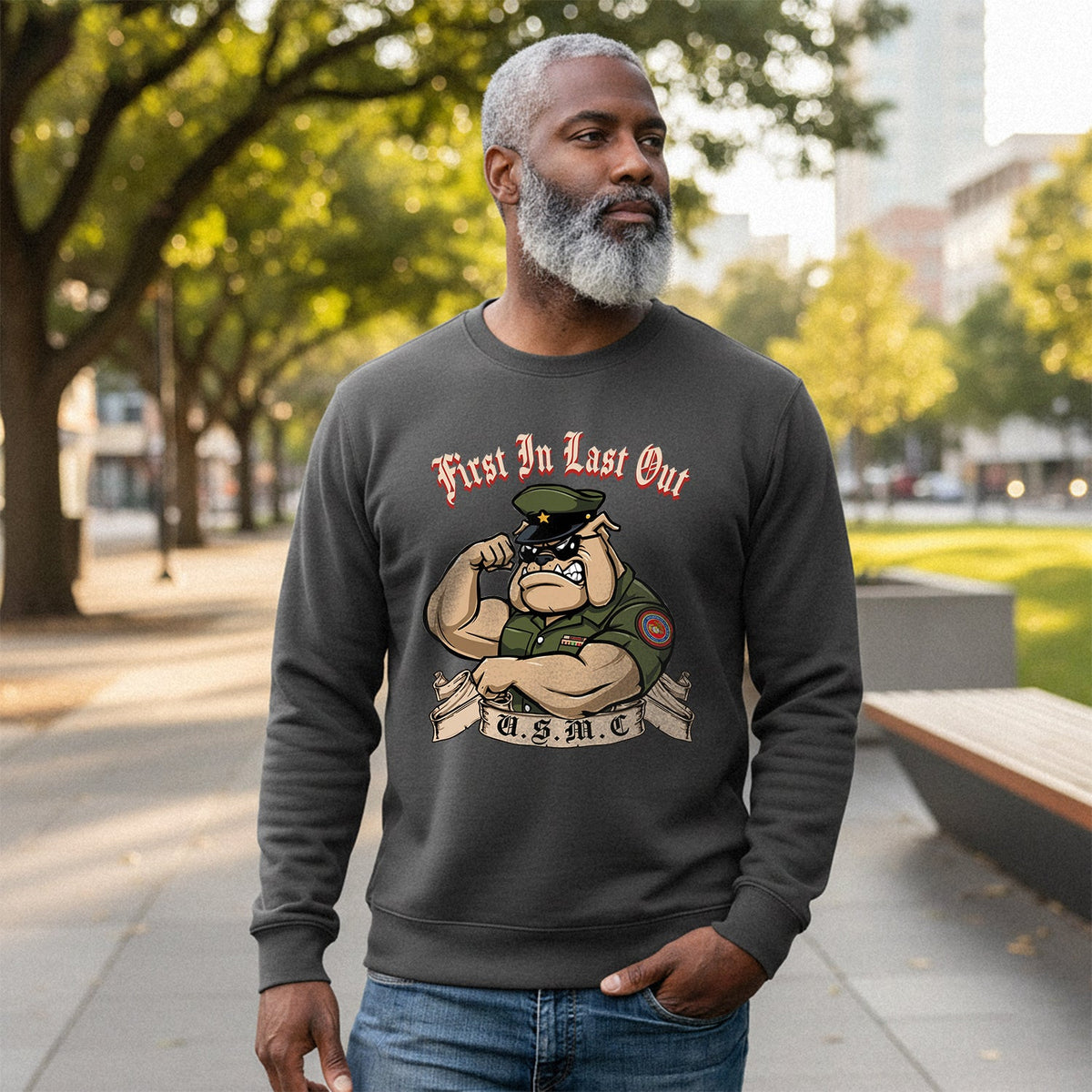 First In Last Out USMC Bulldog United Sweatshirt product image 4