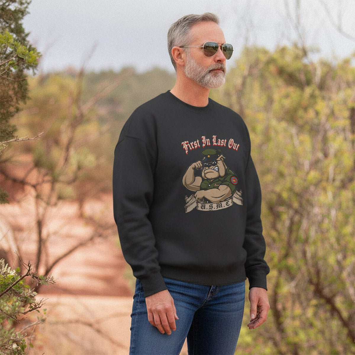 First In Last Out USMC Bulldog United Sweatshirt product image 5