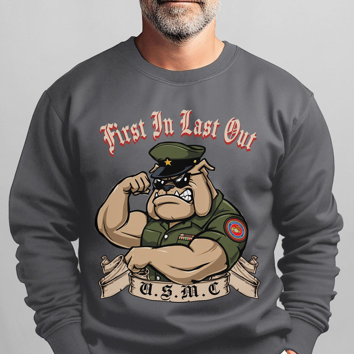 First In Last Out USMC Bulldog United Sweatshirt product image 7