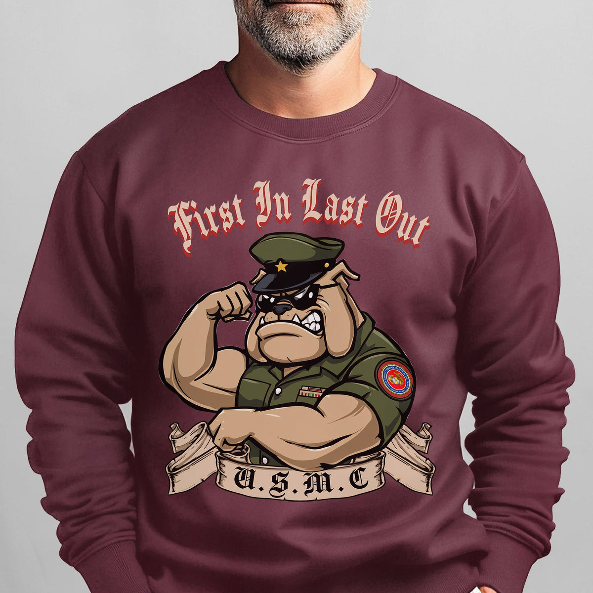 First In Last Out USMC Bulldog United Sweatshirt product image 10