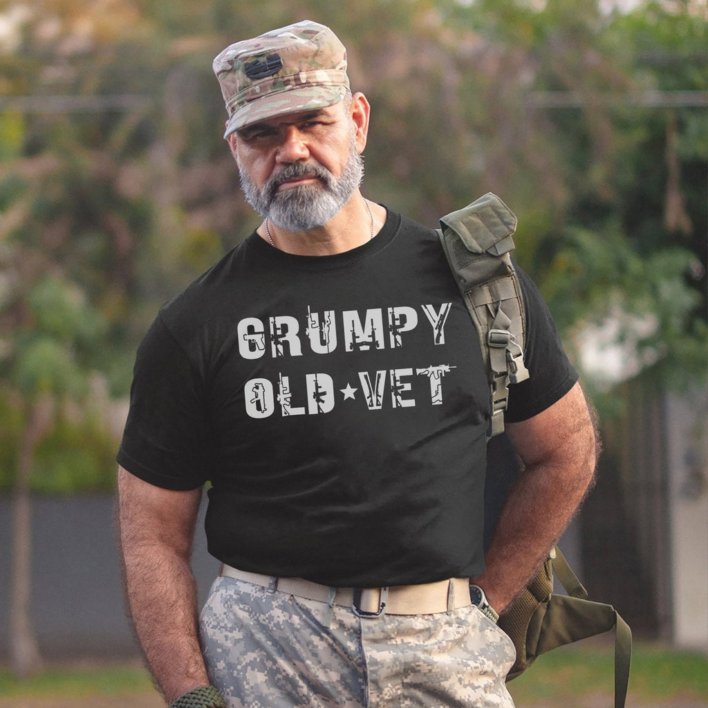 Grumpy Old Vet Military Font Design Bold T-Shirt product image 16