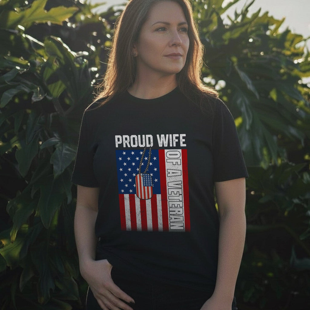 Proud Wife of a Veteran Military Design T-Shirt product image 2