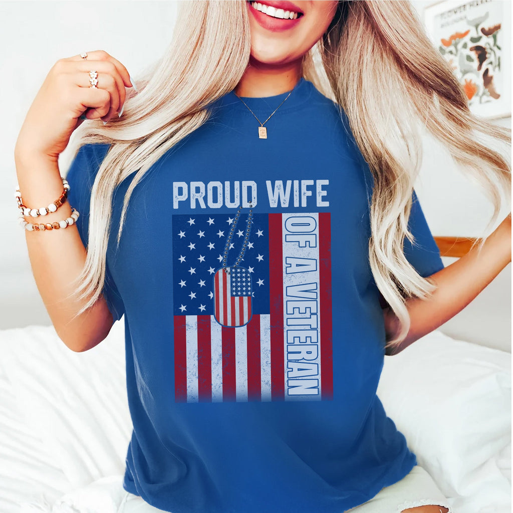 Proud Wife of a Veteran Military Design T-Shirt product image 14