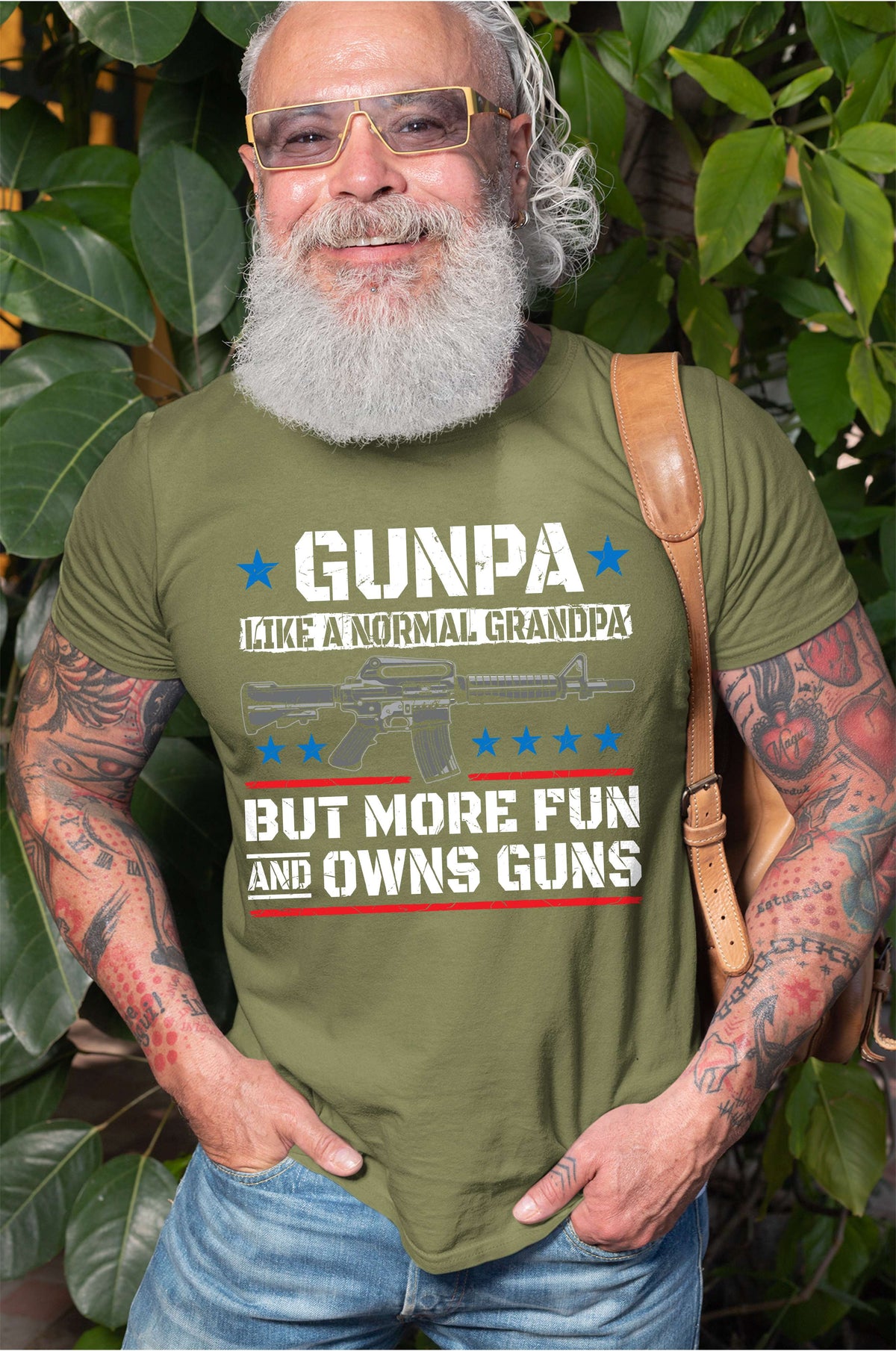 Men's Gunpa Shirt Grandpa Funny Tee Grandfather Gun Shirts product image 4
