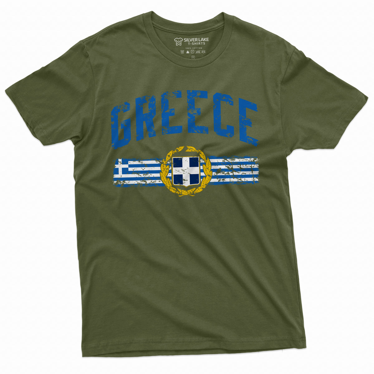 Mens Green T-shirt Greek Flag Coat of Arms Patriotic Tee product image 10