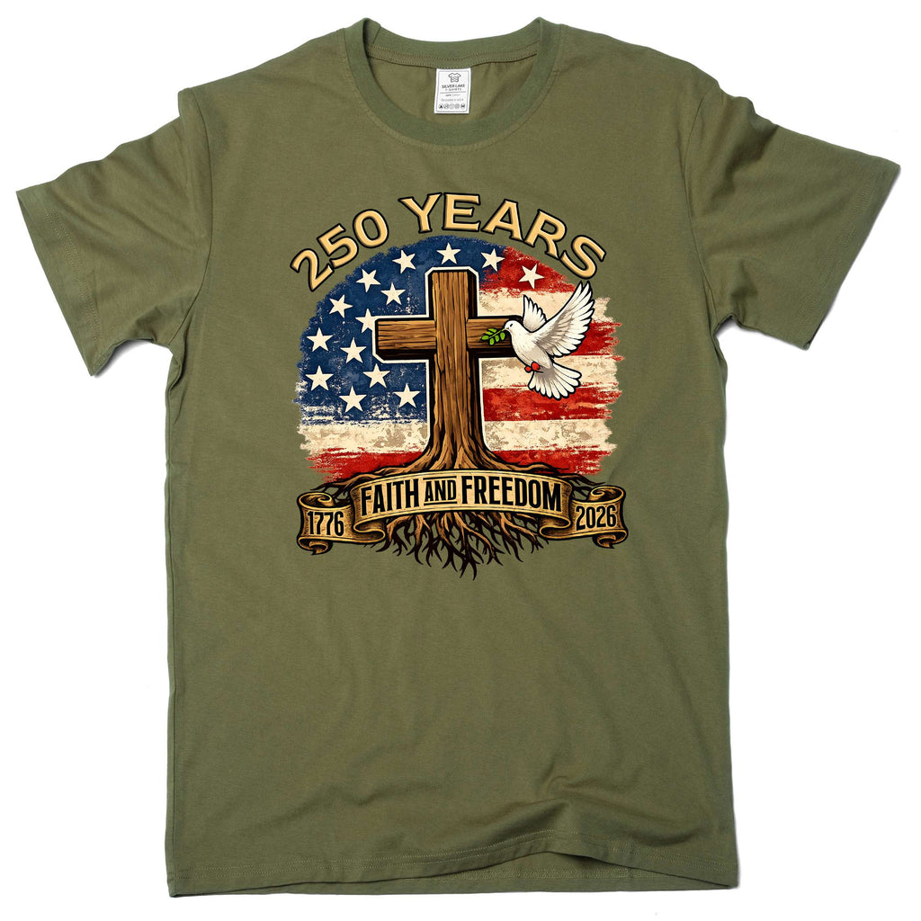Men's 4th of July 250 Years Birthday Faith and Freedom product image 4