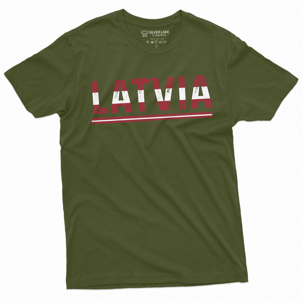Men's Latvia T-shirt Latvian Flag Coat of arms Tee Shirt product image 10