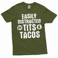 Men's funny innapropriate T-shirt distracted by tits and product image 1