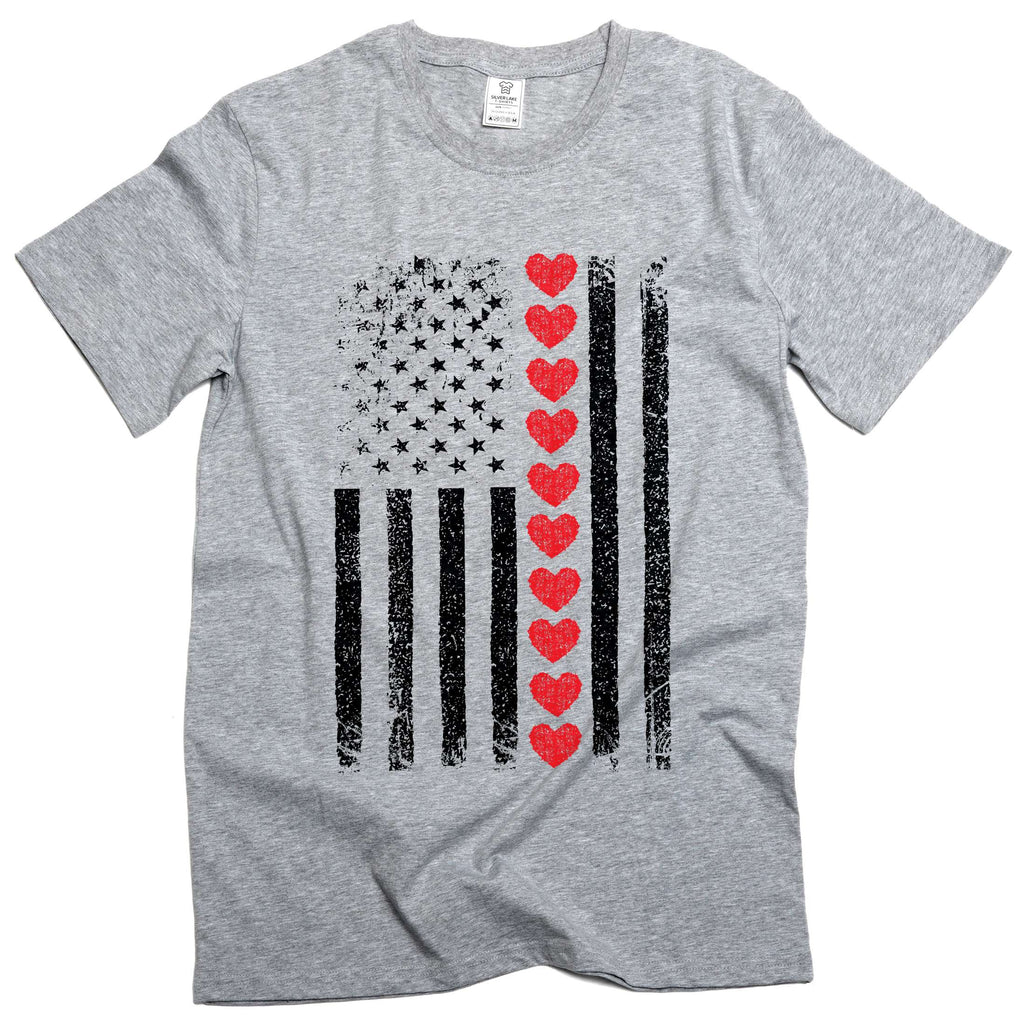 Men's USA patriotic flag love T-shirt 4th of July product image 5