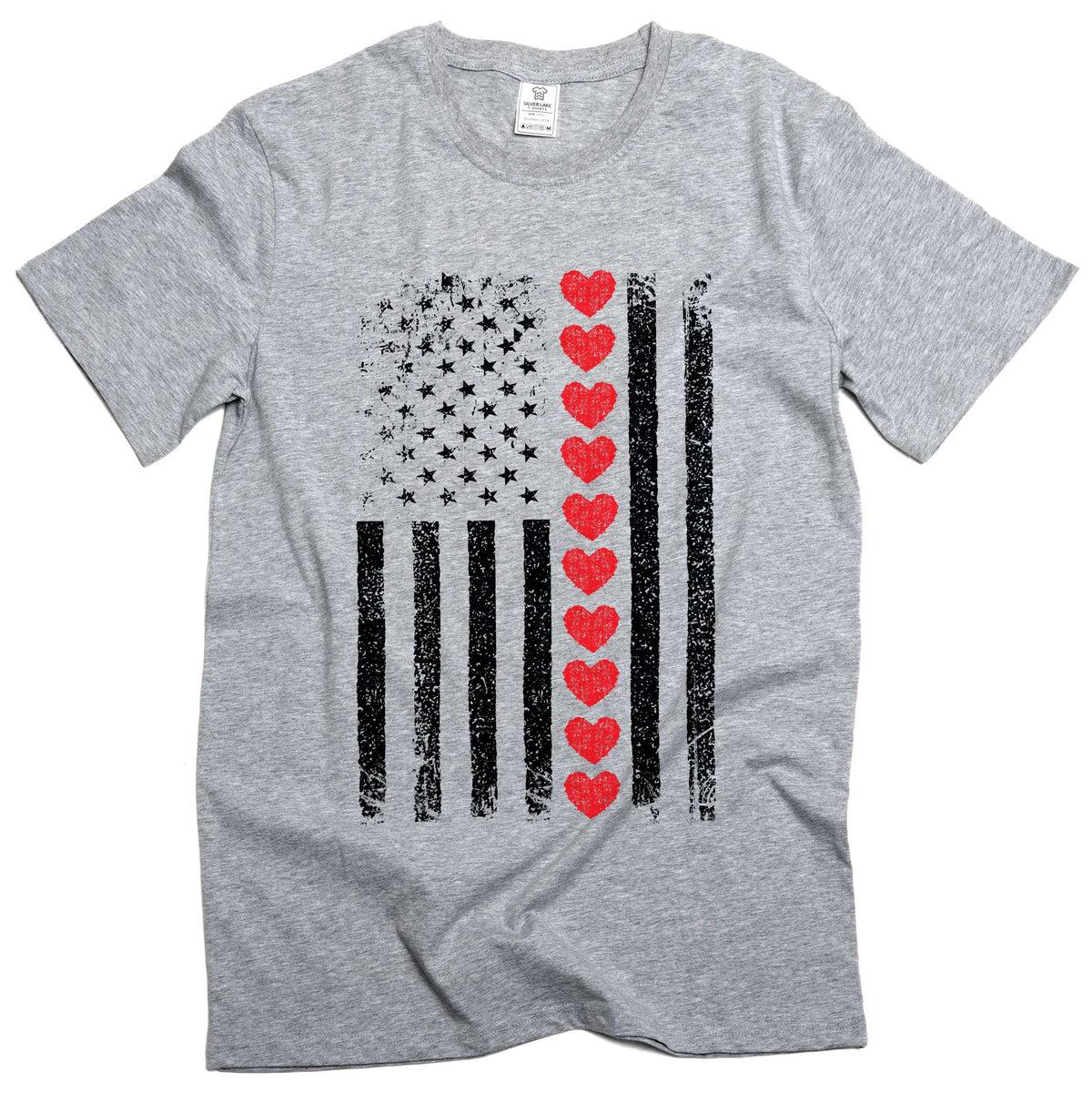 Men's USA patriotic flag love T-shirt 4th of July product image 5