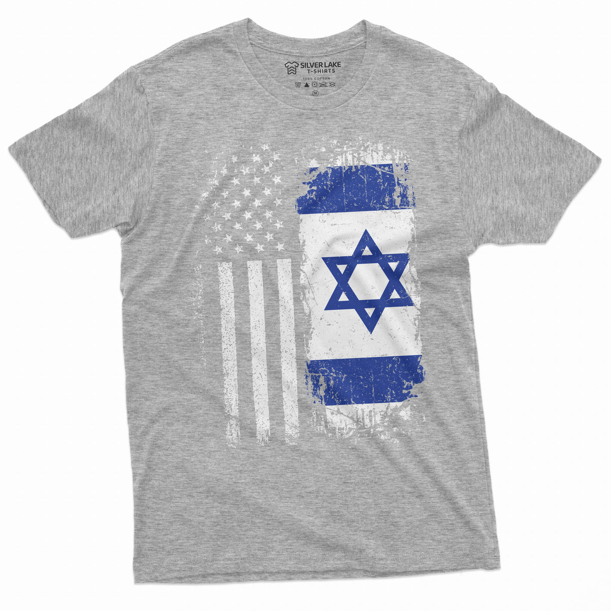 Men's Israel USA T-shirt support IDF Flag coat of arms product image 5