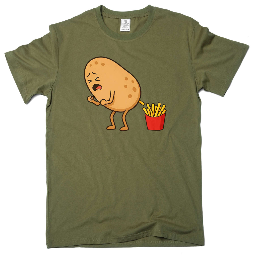Men's Funny fried potato T-shirt how to make fries foodie product image 1