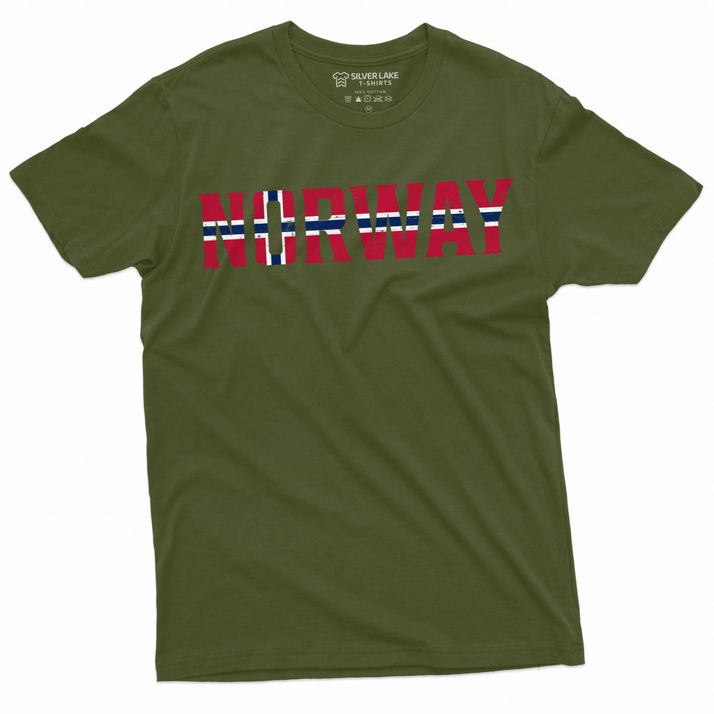 Men's Norway T-shirt Norge Norwegian Flag coat of arms tee product image 4