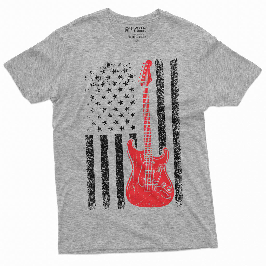 guitar usa flag t-shirt country music band gifts guitarists product image 5