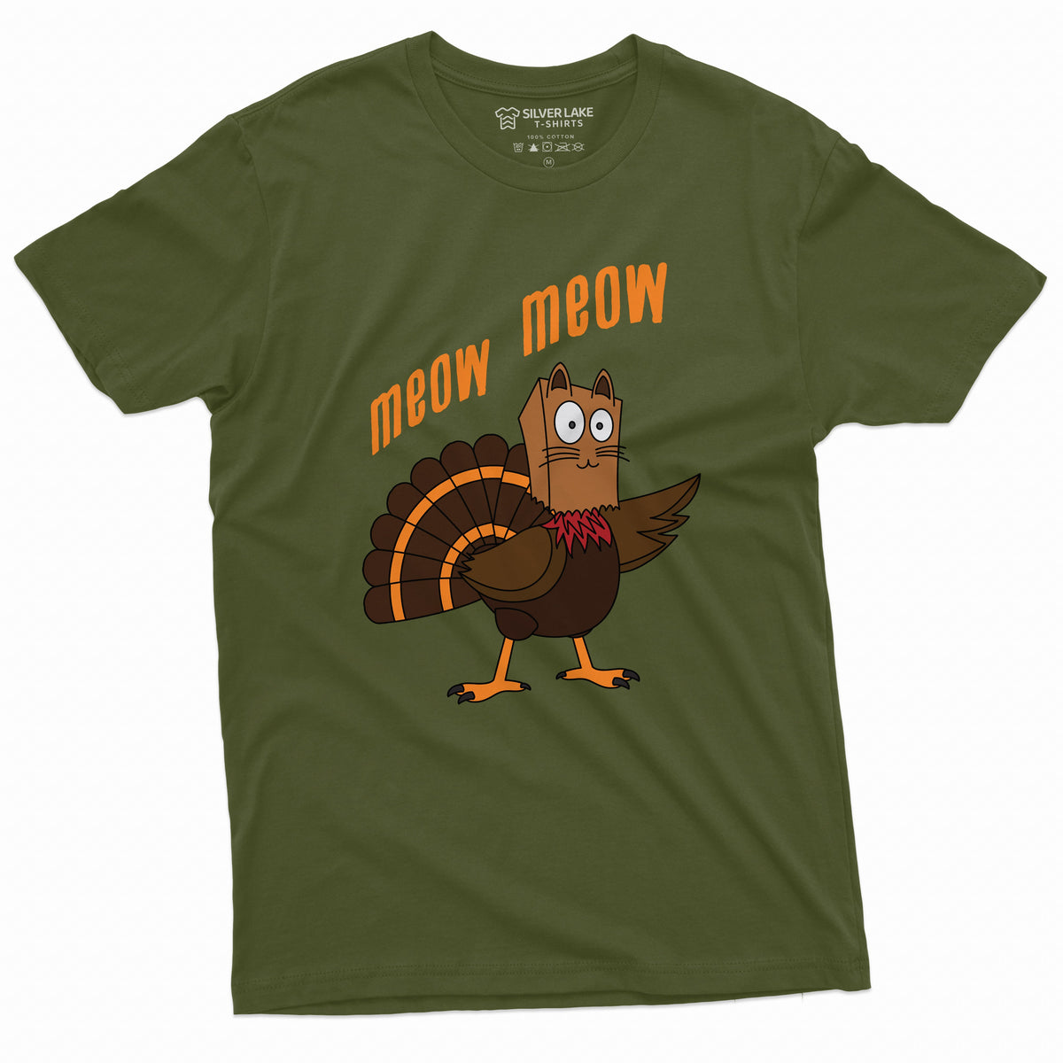 Meow Funny Thanksgiving T-shirt Turkey Cat Humor Dinner product image 10