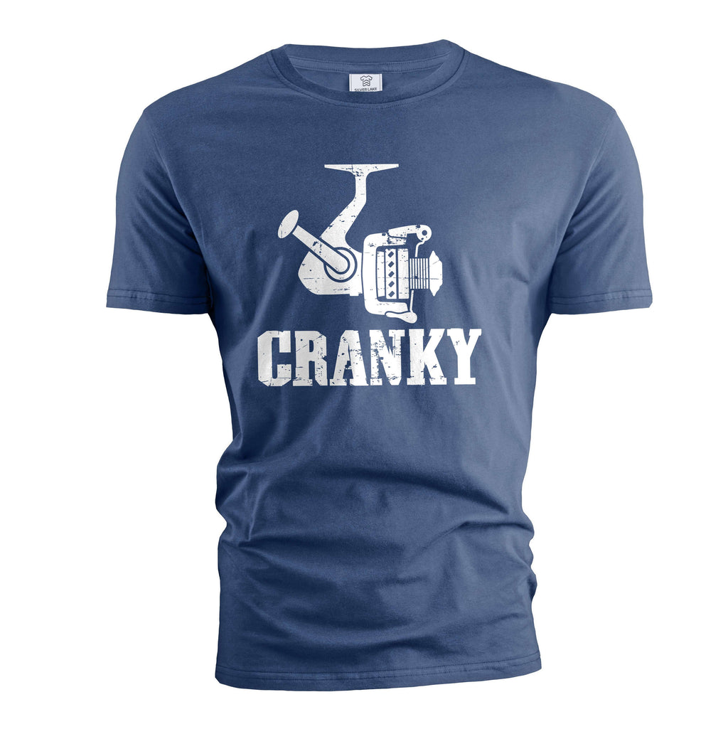 Men's Funny Fishing T-shirt Cranky reel papa dad grandpa product image 1