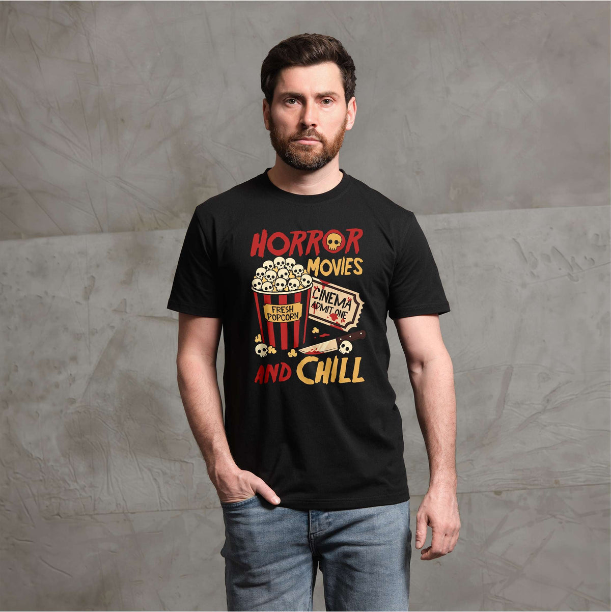 Horror Movies and Chill Shirt Scary Movie Night Halloween product image 2
