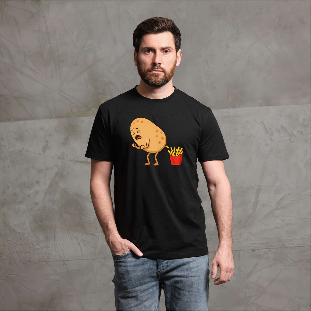 Men's Funny fried potato T-shirt how to make fries foodie product image 3