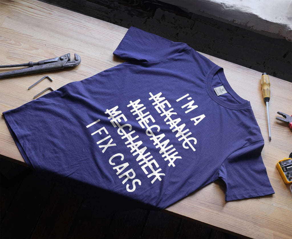 Men's funny mechanic T-shirt I fix cars garage papa dad product image 3