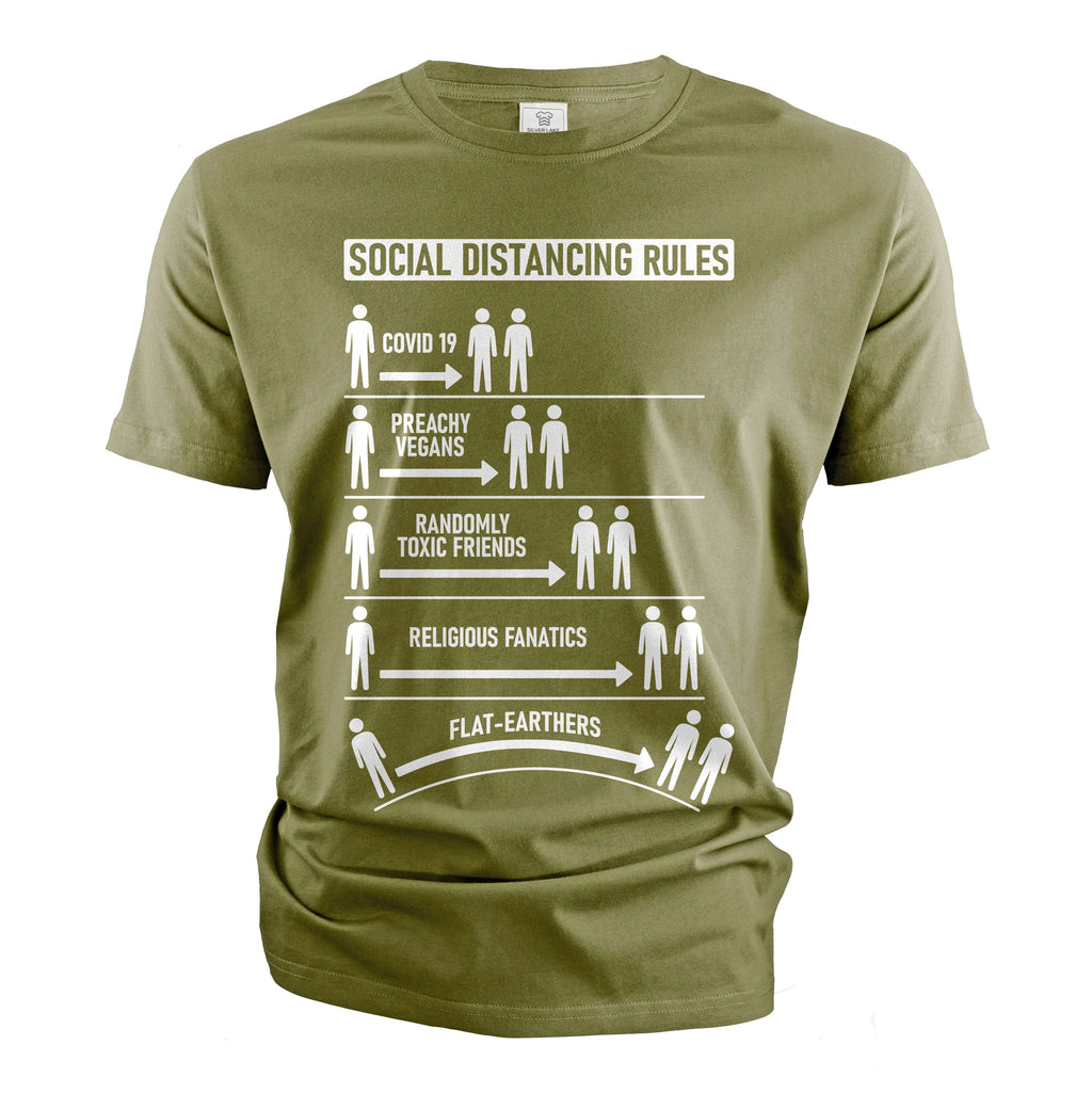 Men's Social distancing rules funny T-shirt humorous gift product image 3