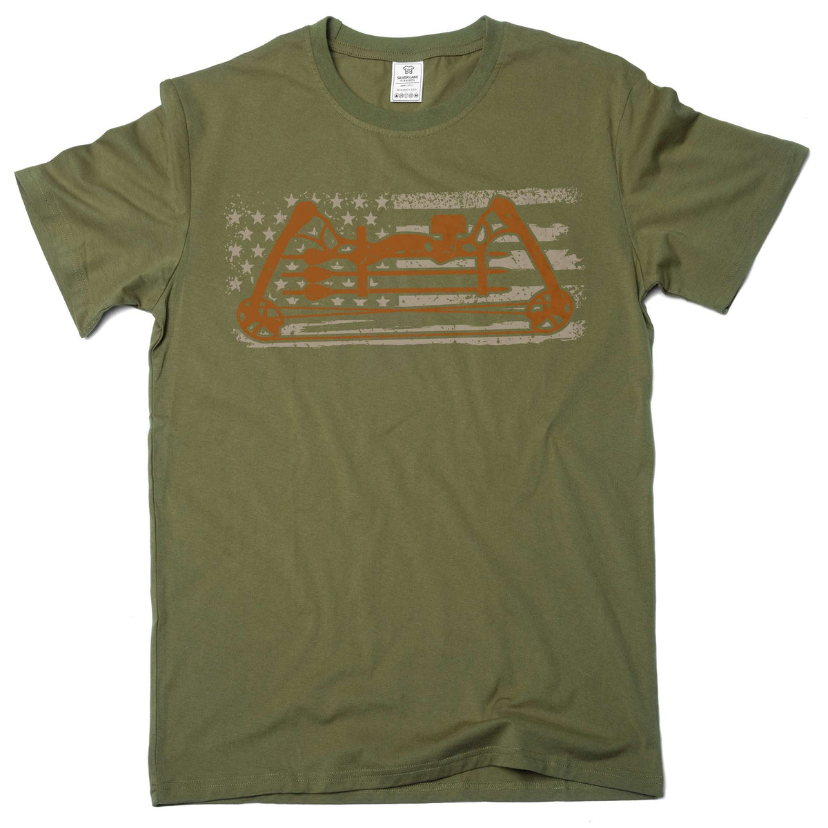 Men's patriotic USA flag archery bow hunting T-shirt sports product image 4