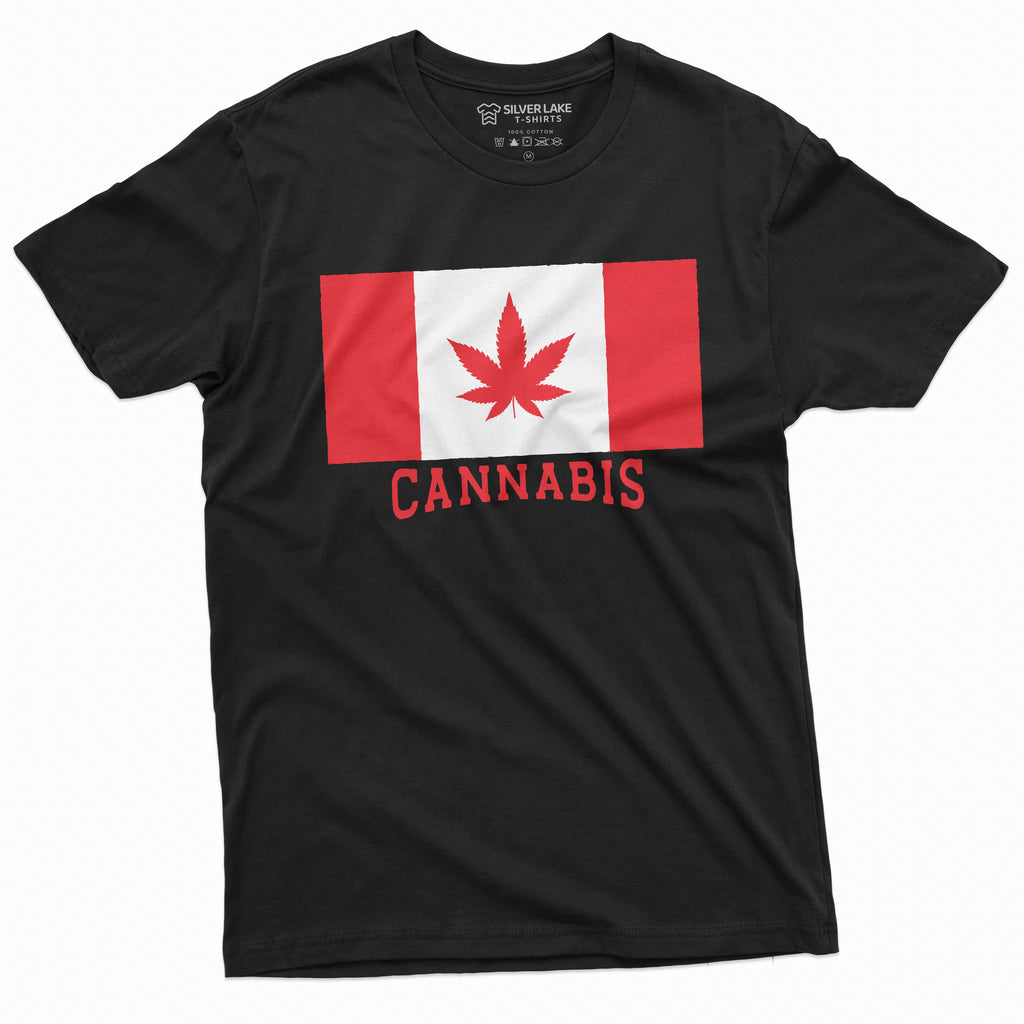 Men's Cannabis Canada Flag T-shirt Weed Leaf Marijuana product image 9