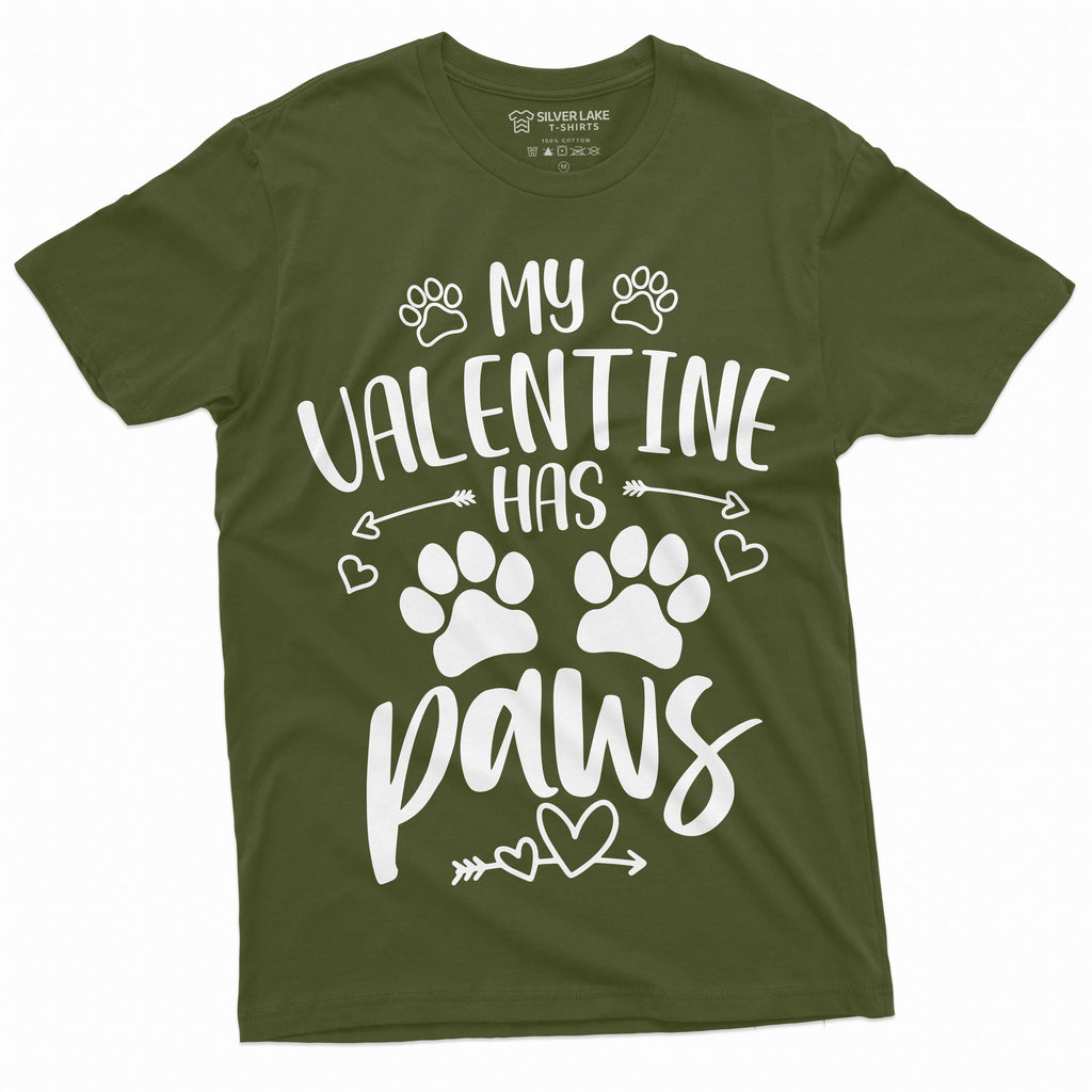 My Valentine Has Paws Dog Cat Person T-shirt Pet Lover product image 10