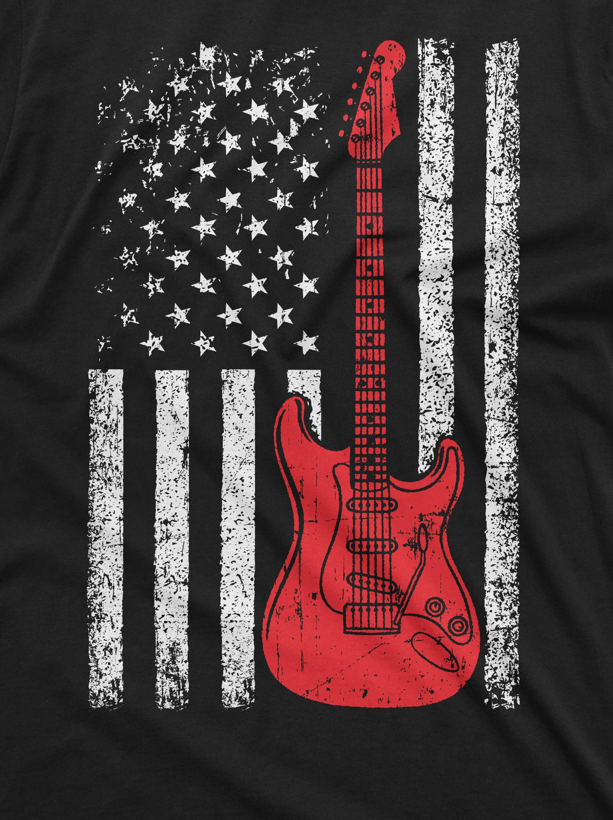 guitar usa flag t-shirt country music band gifts guitarists product image 2