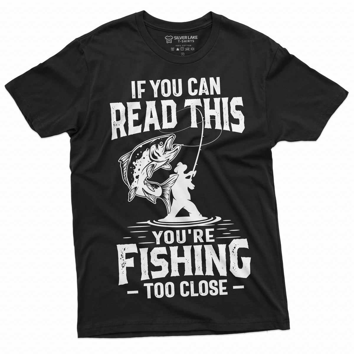 Men's Funny Fishing Too Close T-shirt Grandpa Dad Birthday product image 8
