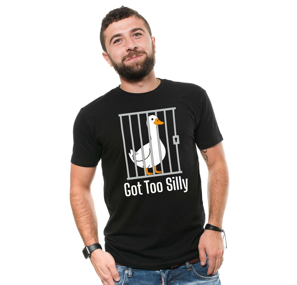 Funny Got too silly T-shirt goose in jail humorous tee shirt product image 2
