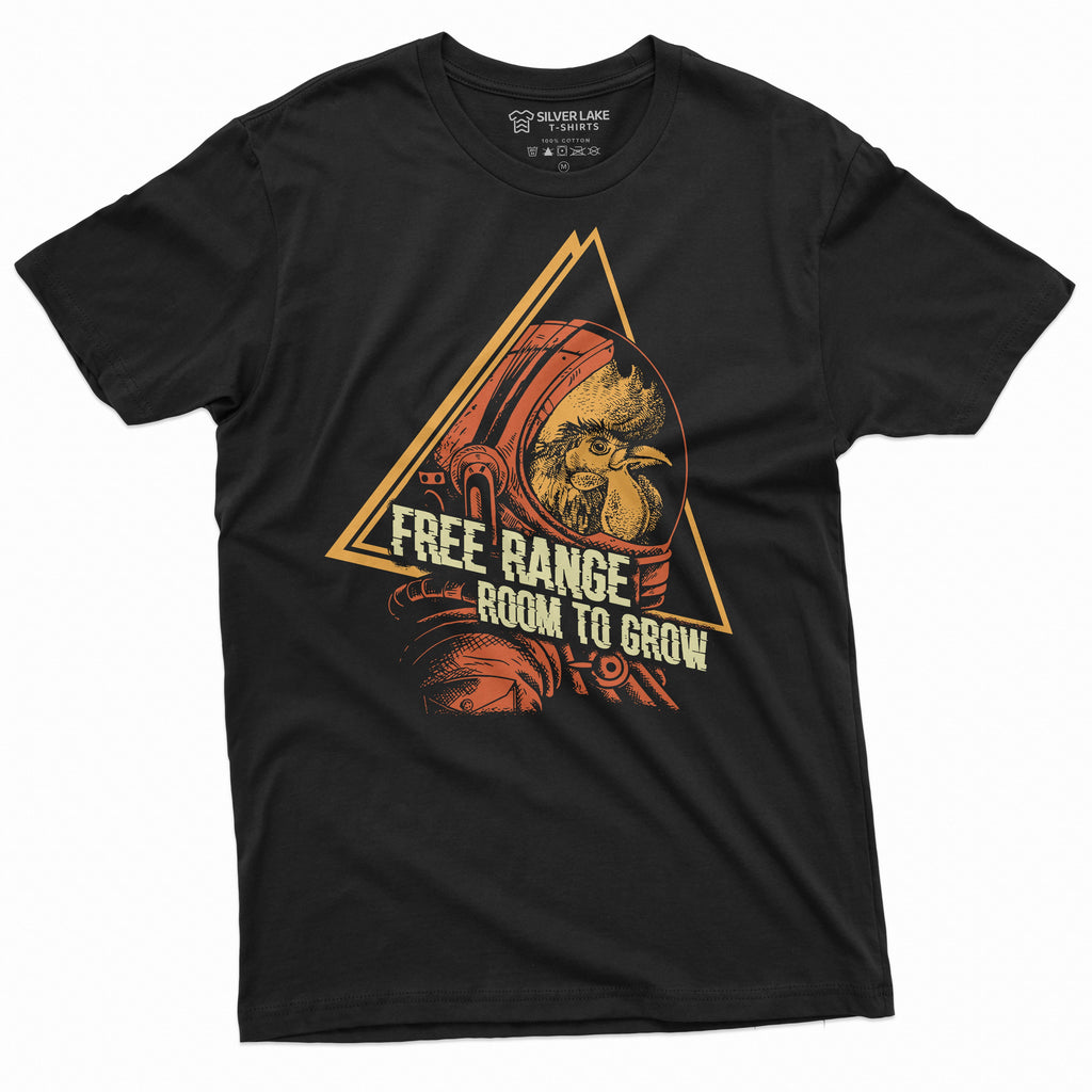 Space Chicken astronaut T-shirt Free Range room to grow product image 3