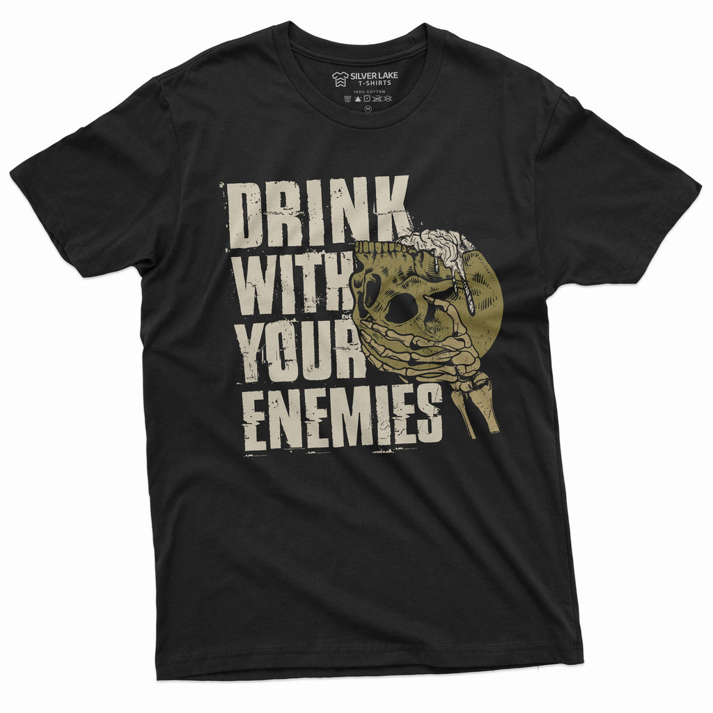 Men's Skull Warrior Funny T-shirt Drink with your Enemies product image 1