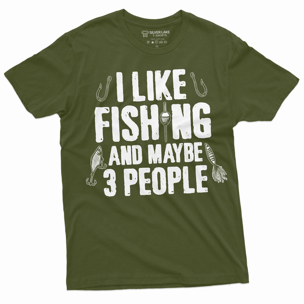 Men's I like fishing and maybe 3 people T-shirt grandpa dad product image 4