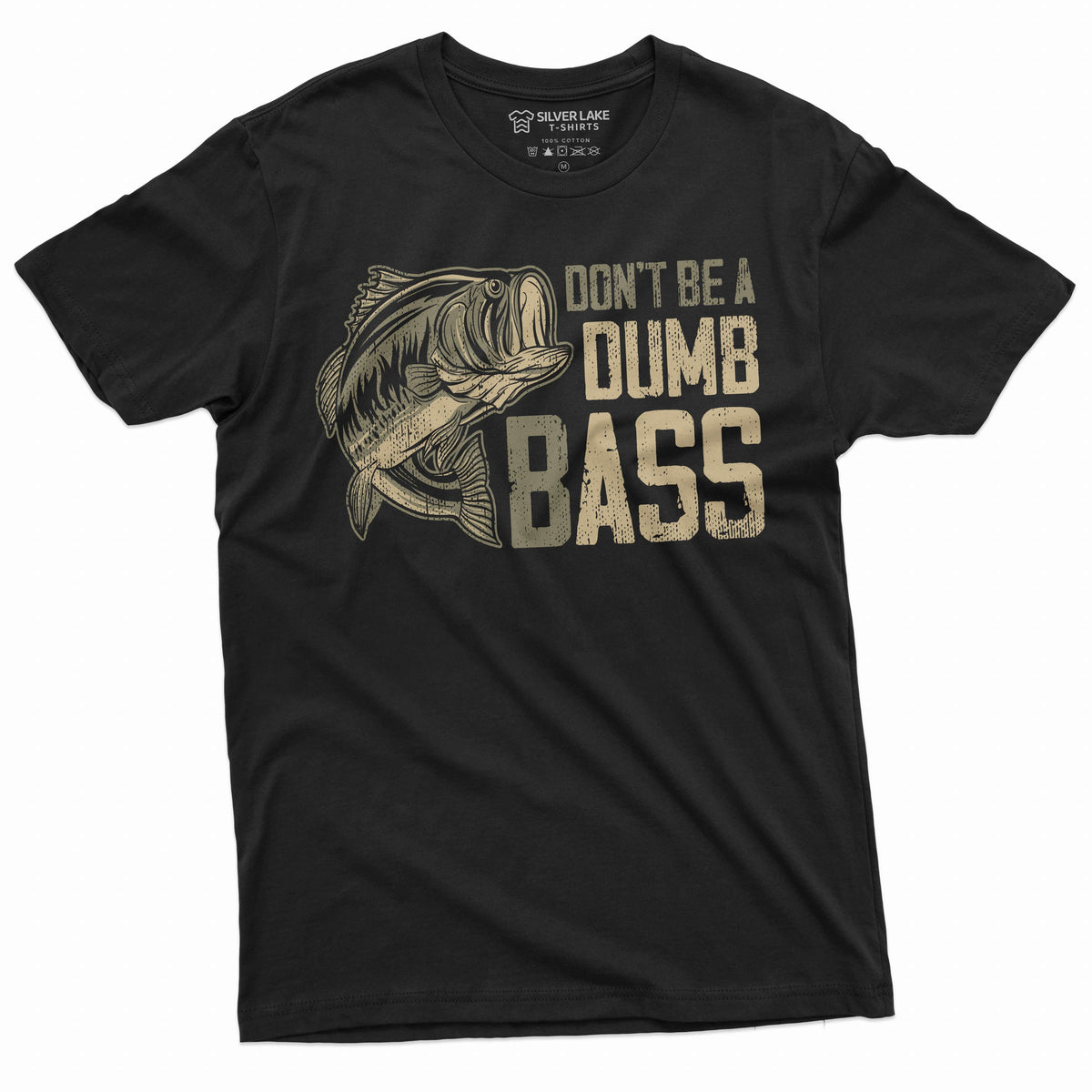 Men's funny fishing bass T-shirt don't be a dumb fisherman product image 3