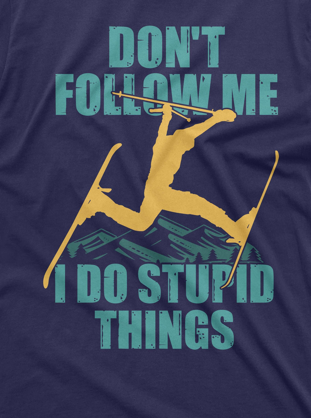 Men's funny skiing T-shirt Ski Snowboard sports winter product image 2