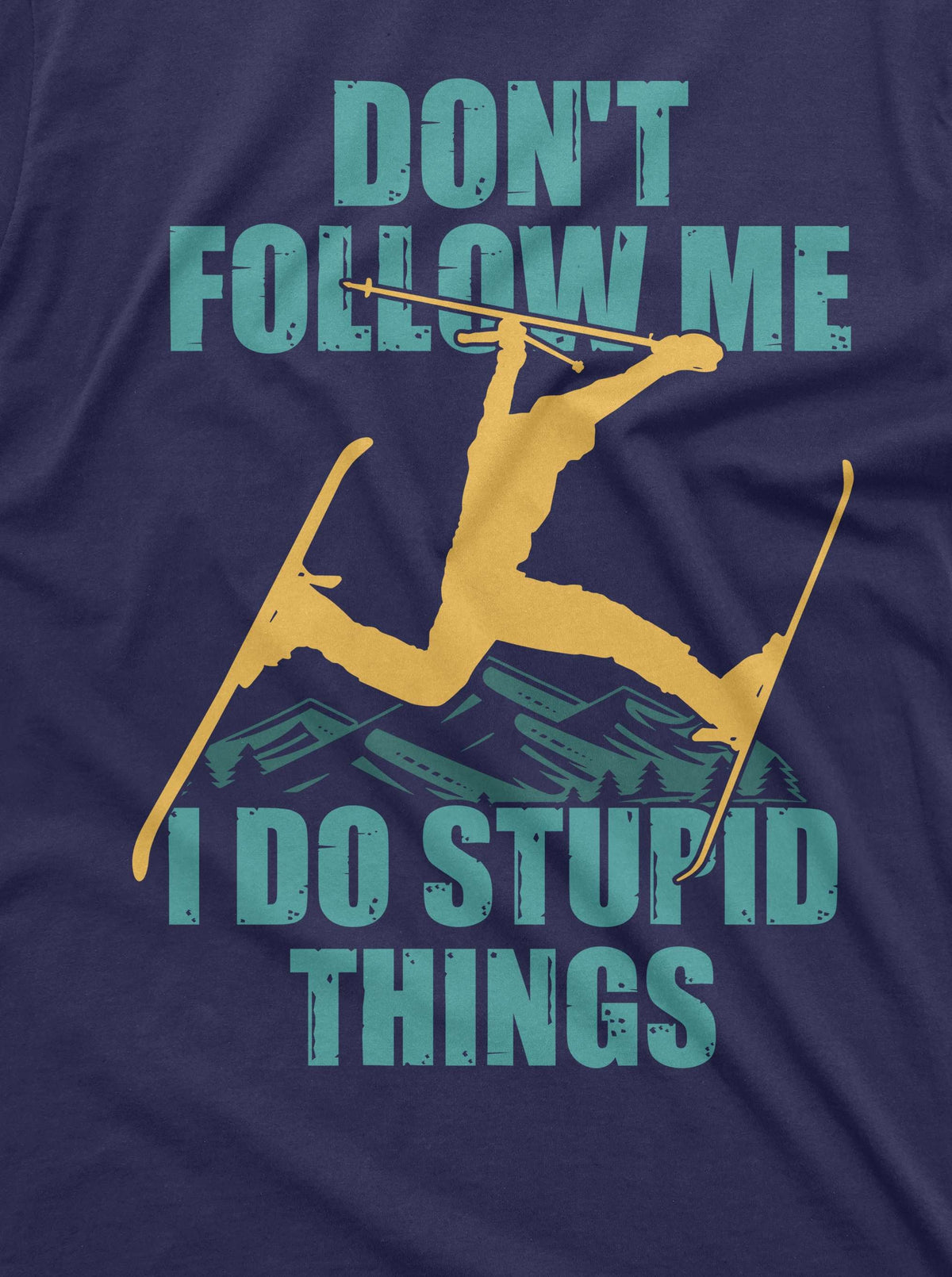 Men's funny skiing T-shirt Ski Snowboard sports winter product image 2