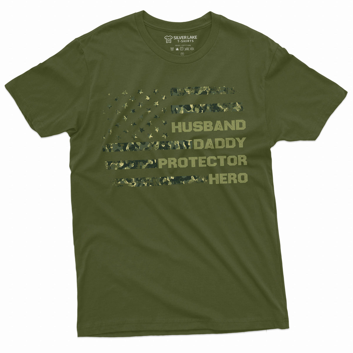 Men's Father's day Husband Daddy Protector Hero T-shirt USA product image 4