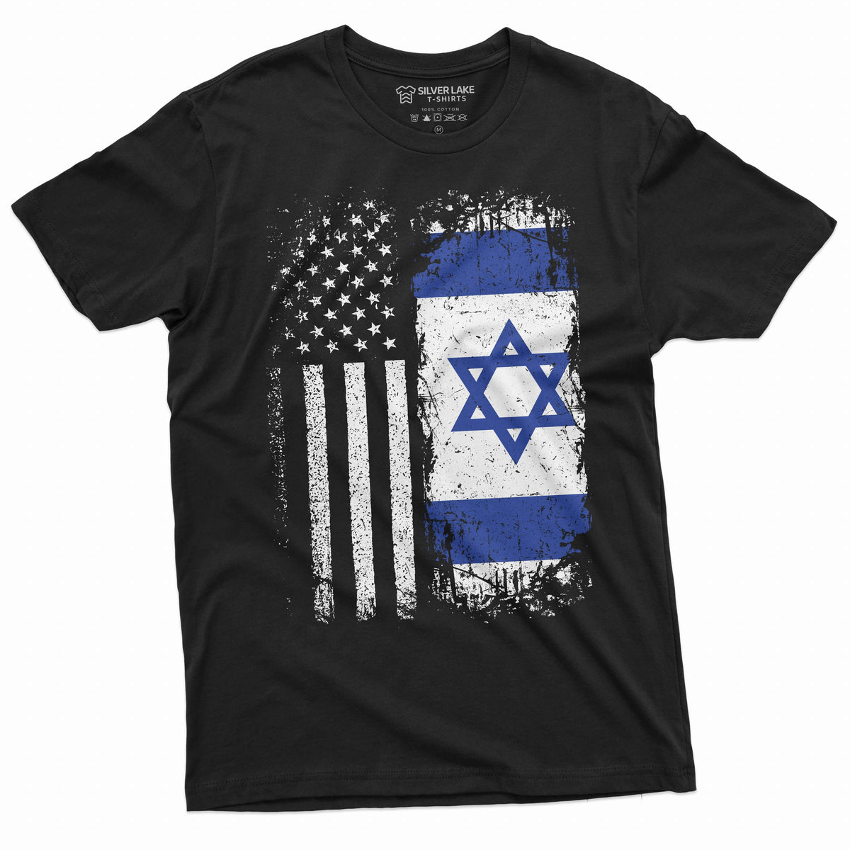 Men's Israel USA T-shirt support IDF Flag coat of arms product image 1