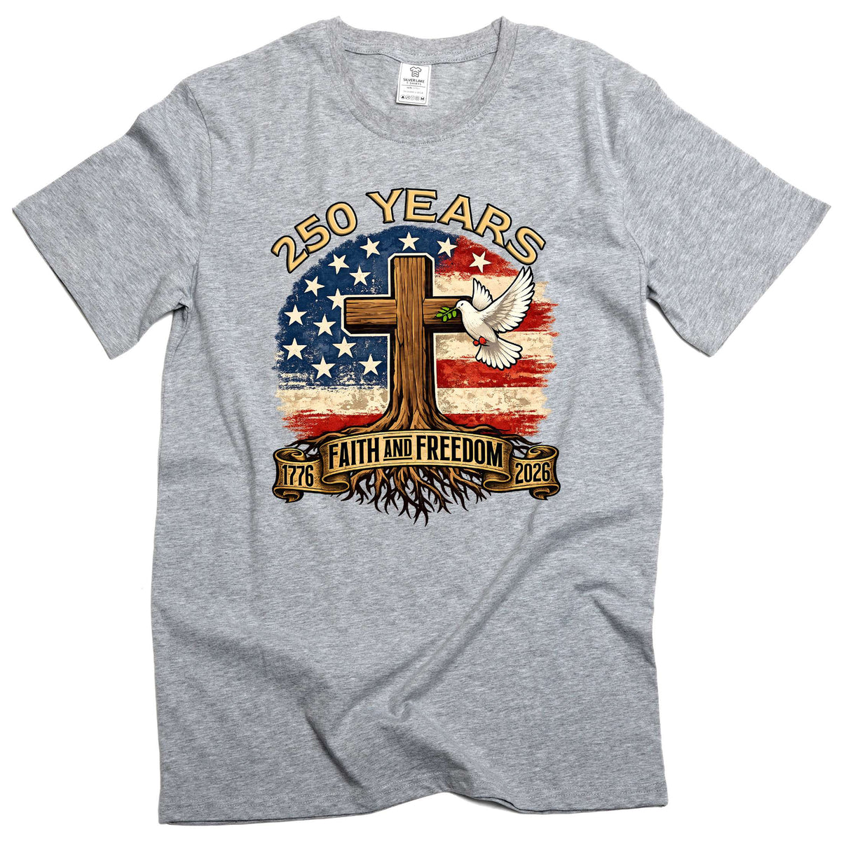 Men's 4th of July 250 Years Birthday Faith and Freedom product image 5