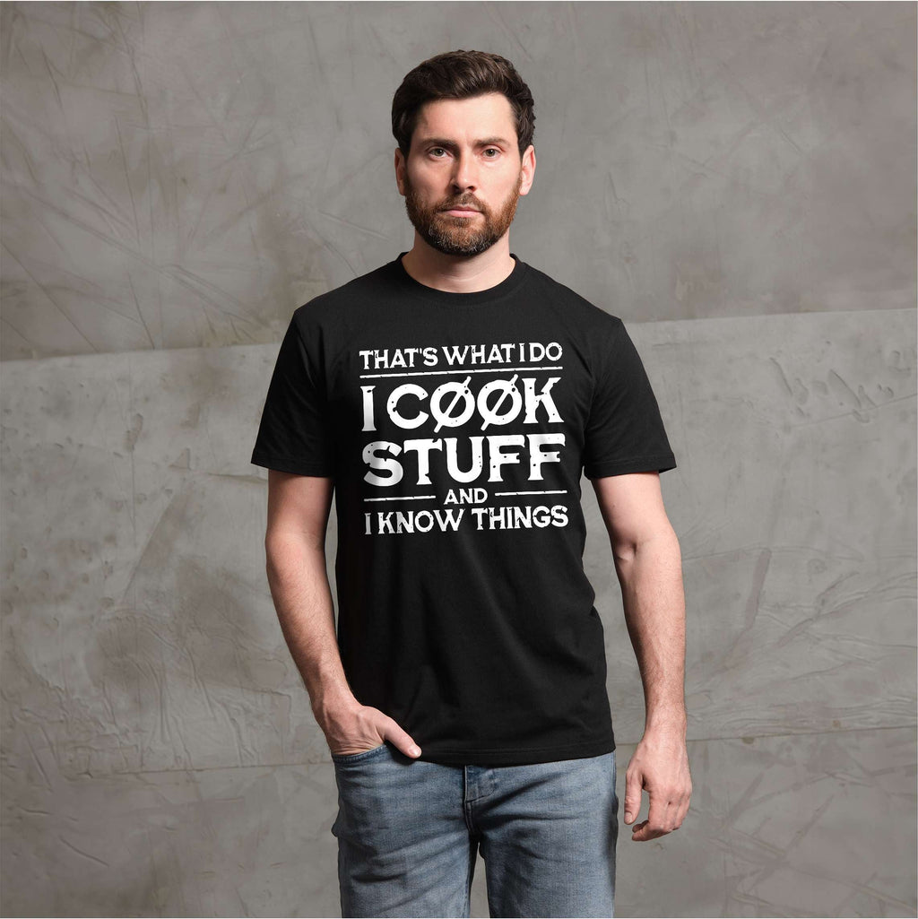 Men's funny I cook and know things humorous cooking bbq product image 1