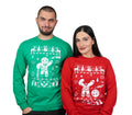 Couple Christmas funny outfits Men's Green Women's red ugly product image 1