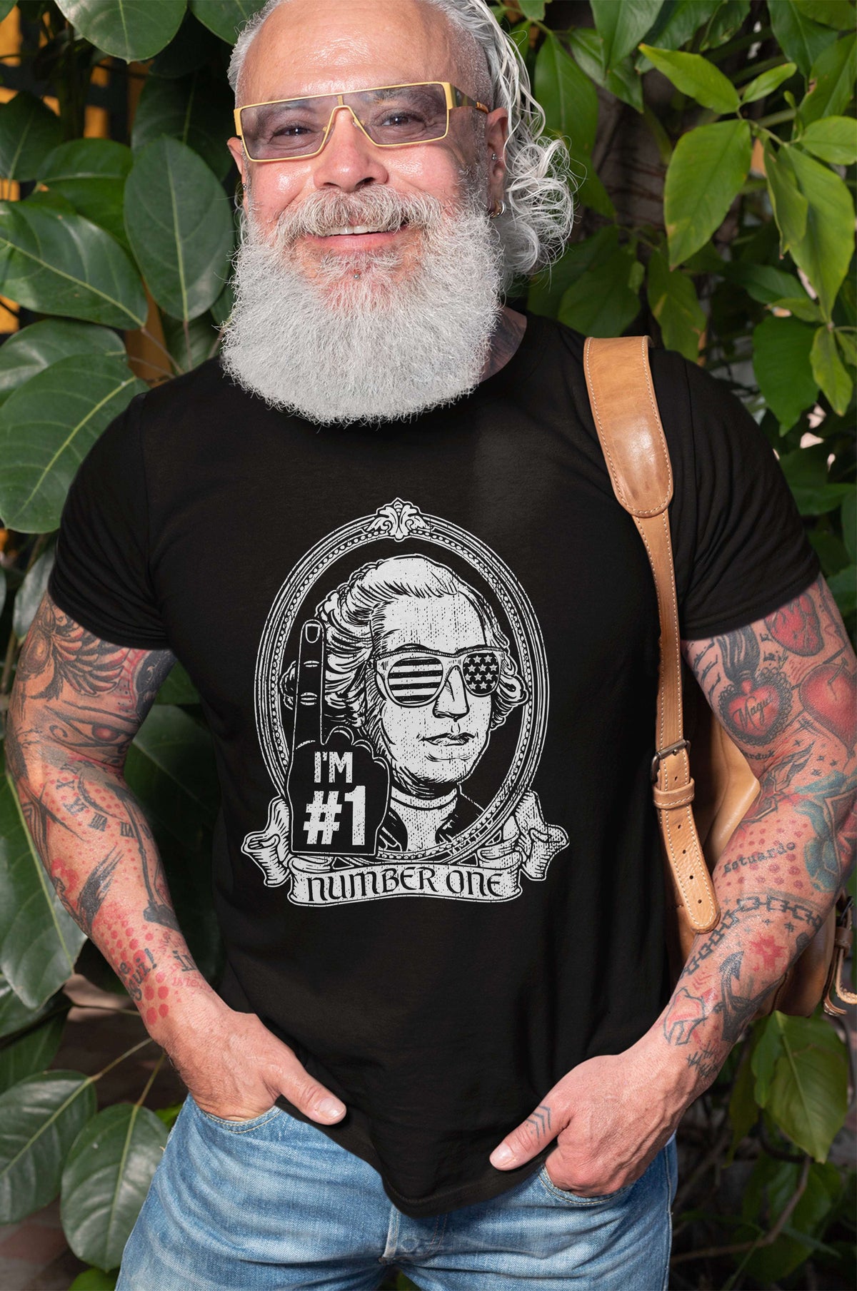 Men's funny George Washington USA number 1 T-shirt Fourth product image 1