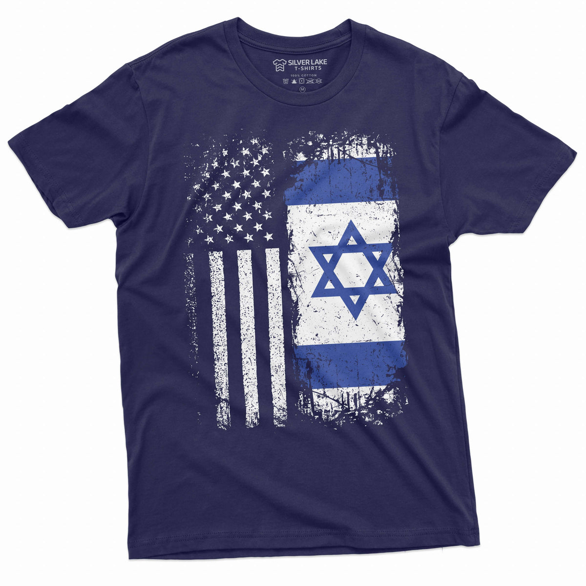 Men's Israel USA T-shirt support IDF Flag coat of arms product image 3