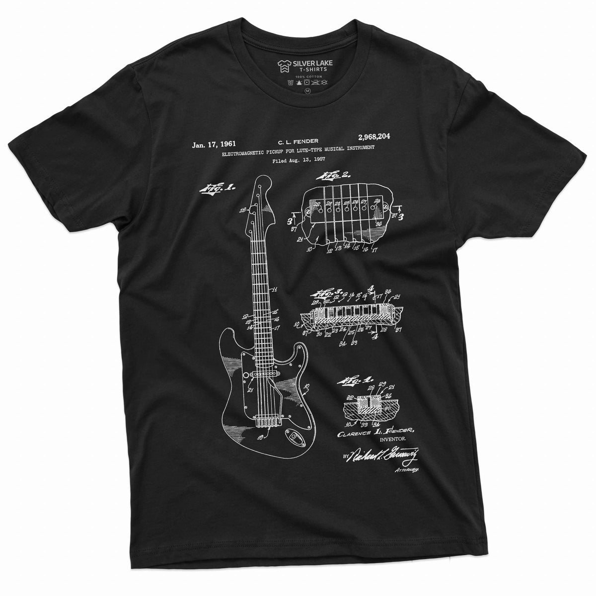 Guitar 1955 Patent art T-shirt Player music musician product image 1