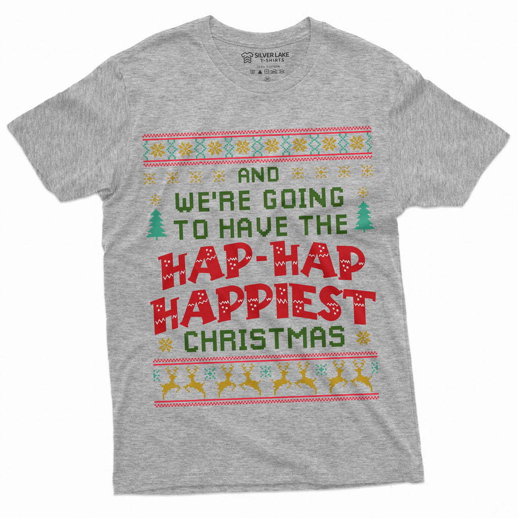 Mens Funny Christmas T-shirt Hap-Hap Happiest Movie product image 5