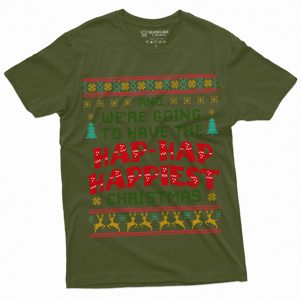 Mens Funny Christmas T-shirt Hap-Hap Happiest Movie product image 4