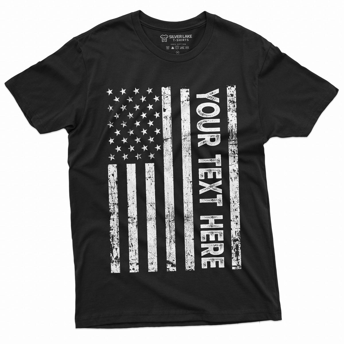 Custom USA Flag Men's T-shirt Add your text American product image 2