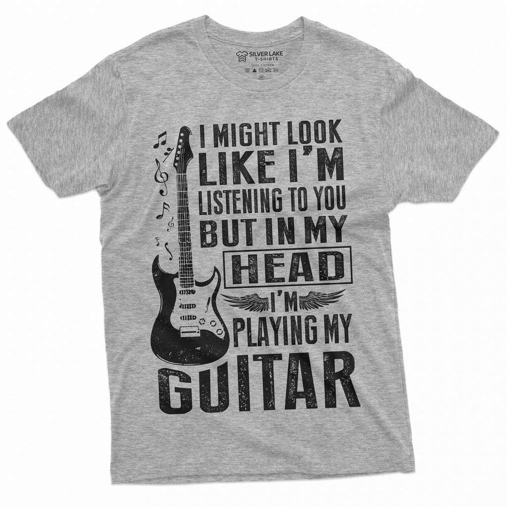 Mens Funny Music Musician Guitarist T-Shirt | in My Head I product image 1